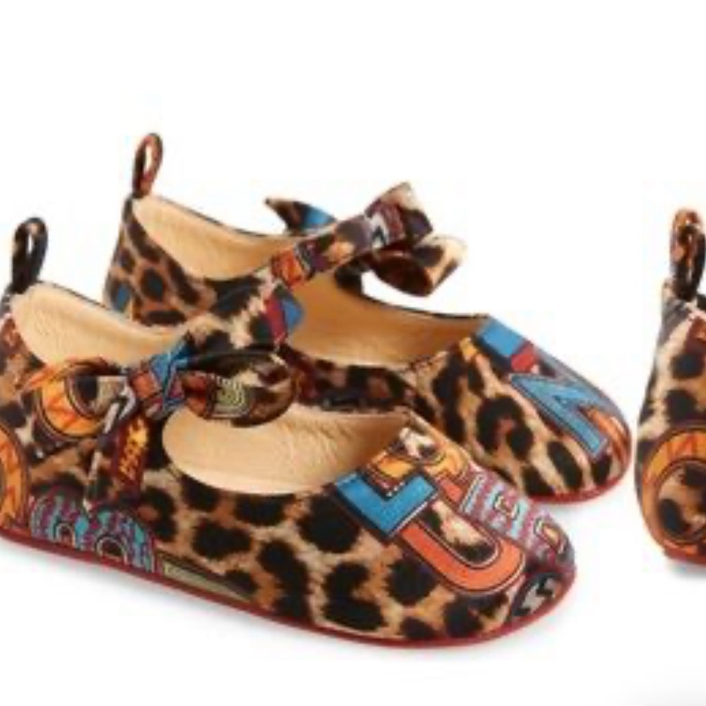 Christian Louboutin Kids Leopard Print Shoes with Red Soles - Picture 11 of 11